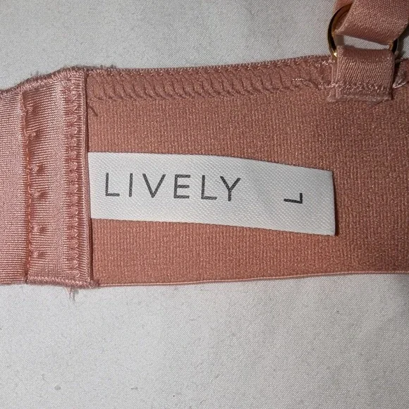 LIVELY Lace Bralette Pink Rose Mauve Stretch Comfort Wireless Size L - Picture 3 of 5